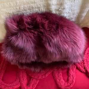 Gorgeous 💯 Real Dyed Ox Blood Fox Luxurious Hat Never Used